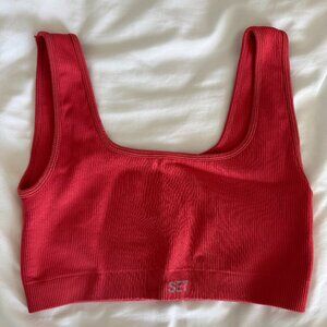 SET Active Sculptflex Box Cut Bra, Rise red color, size women's medium